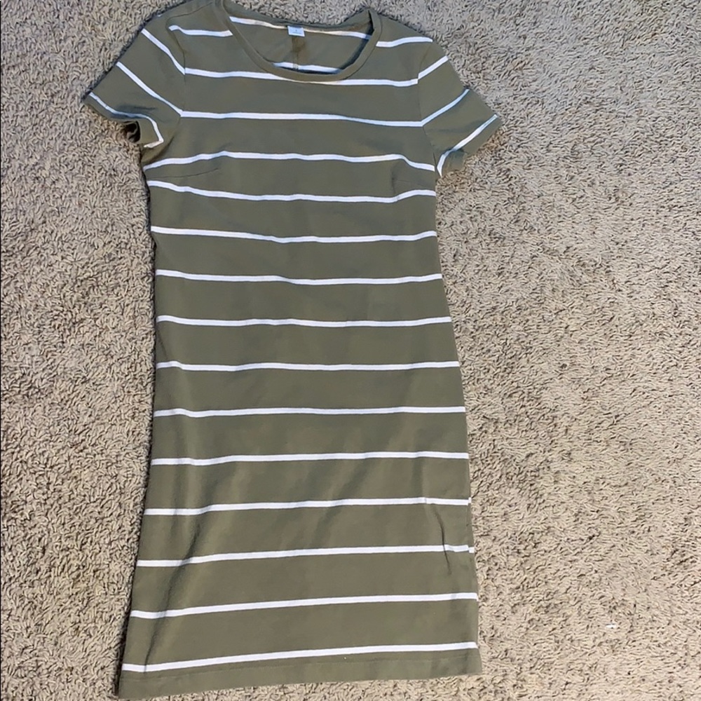 Small green and white striped dress